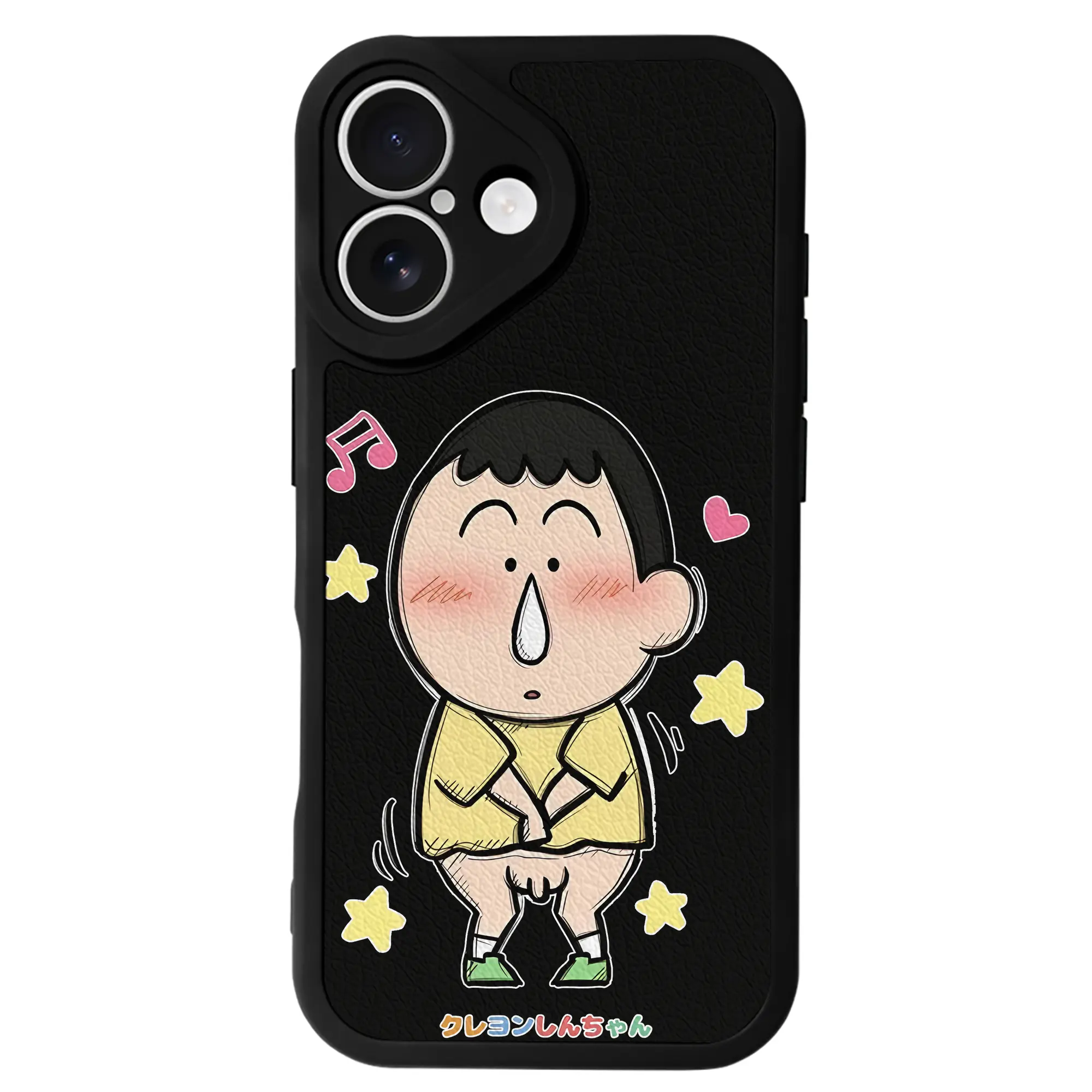 クレヨンしんちゃん グッズ ボーちゃん - IPhone 16シリーズ対応 ・ シリコンスマホケース ・ レザー調 ・ 高精度フィット ・ 耐衝撃 ・ ワイヤレス充電対応 ・ 精密カット